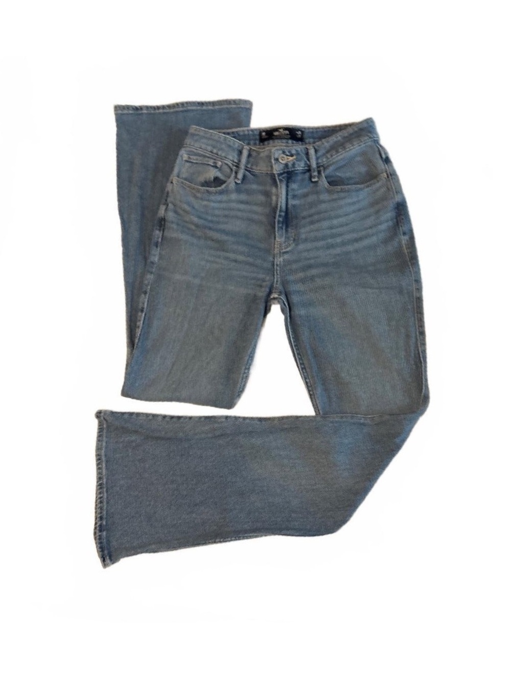 Hollister High Rise Vintage Flare Jeans Size 3R W26 L32 Light Wash Denim Y2K 90s